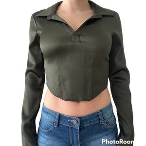 Zara Cropped Green Top